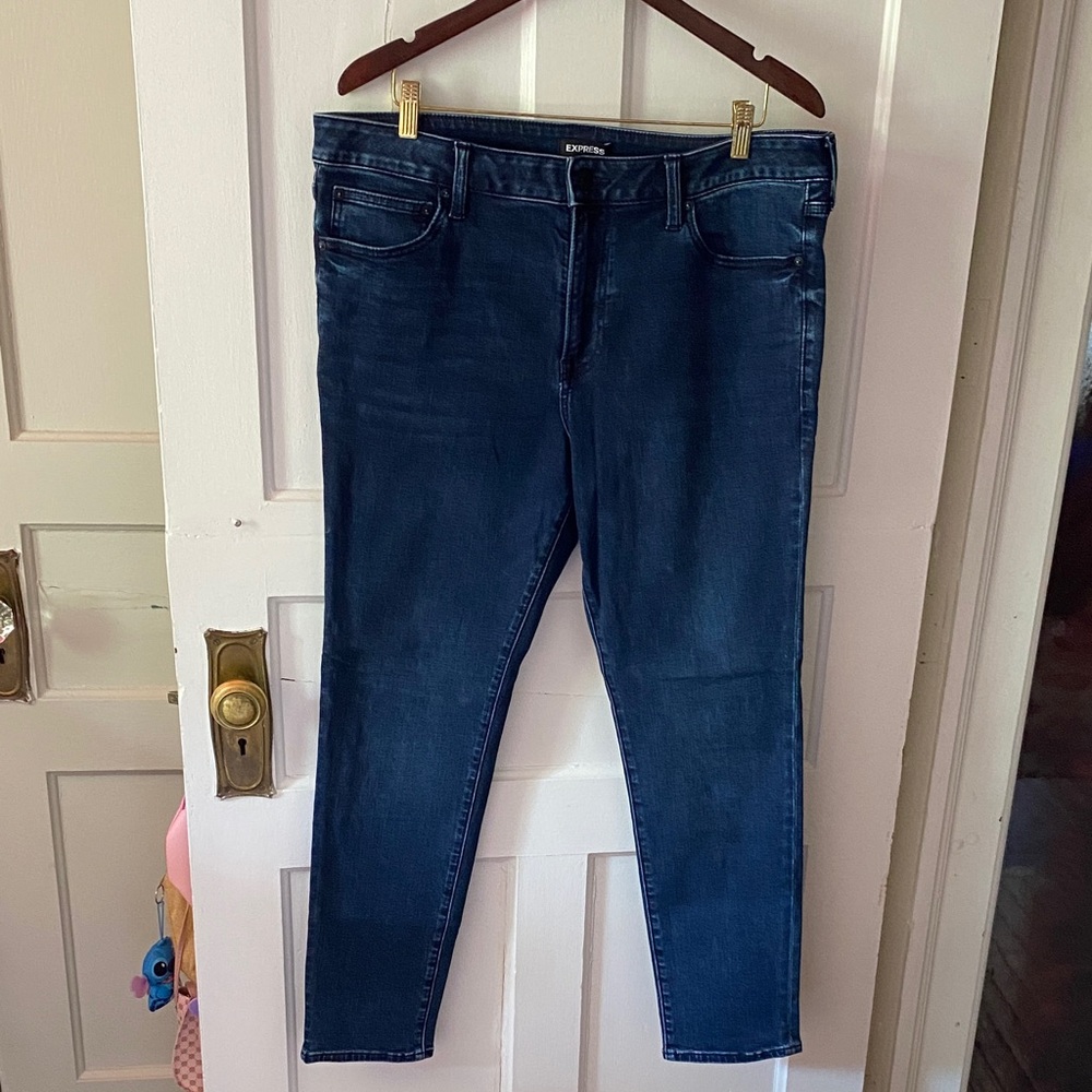 Express Men's Dark Blue Skinny Jeans 36x30